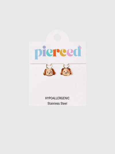 Pierced Co Dog Charms for Huggie Earrings