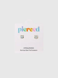 Pierced Co Cat Screwback Earrings