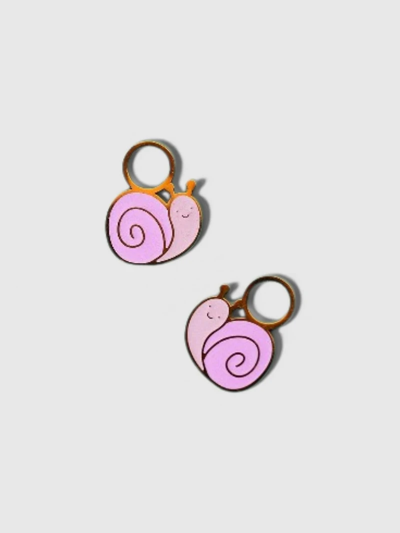 Pierced Co Snail Charms for Huggie Earrings