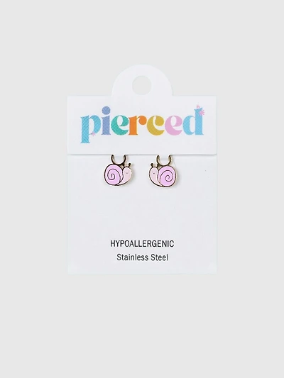 Pierced Co Snail Charms for Huggie Earrings