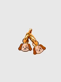 Pierced Co Dog Charms for Huggie Earrings