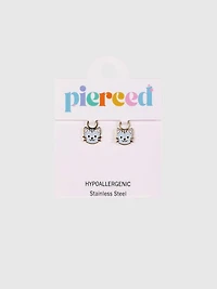 Pierced Co Cat Charms for Huggie Earrings