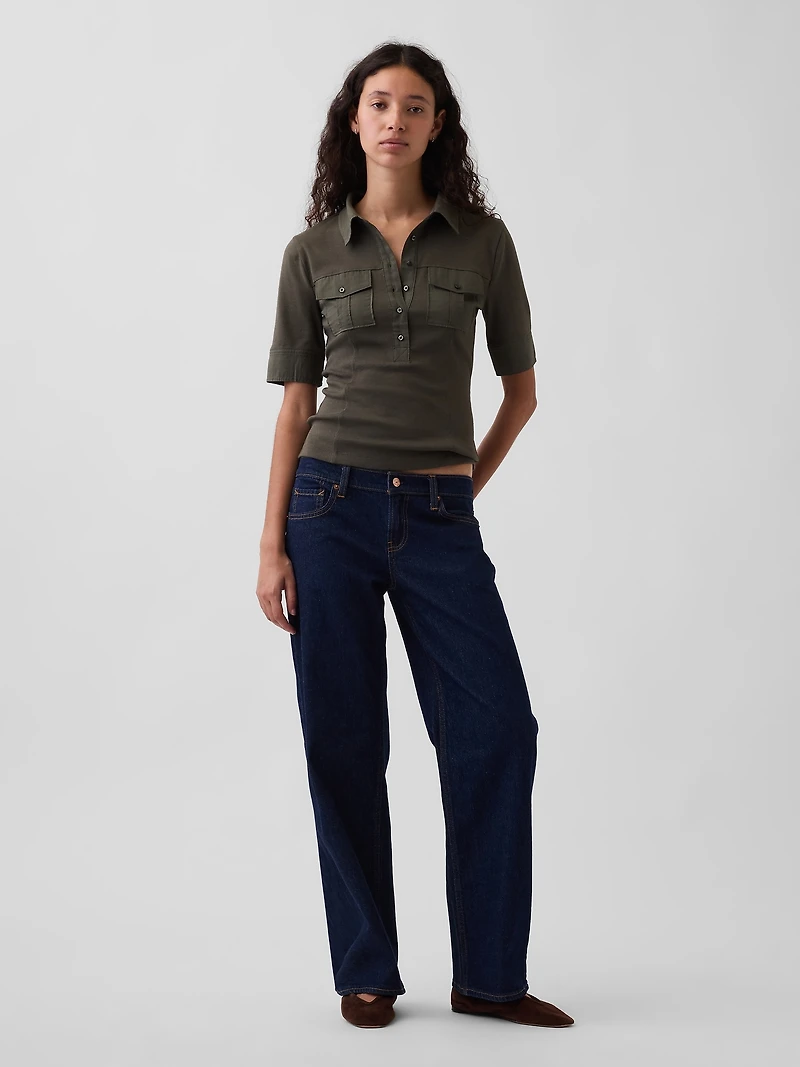 Modern Elbow-Sleeve Utility T-Shirt