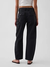 Mid Rise Slim Barrel Utility Pants