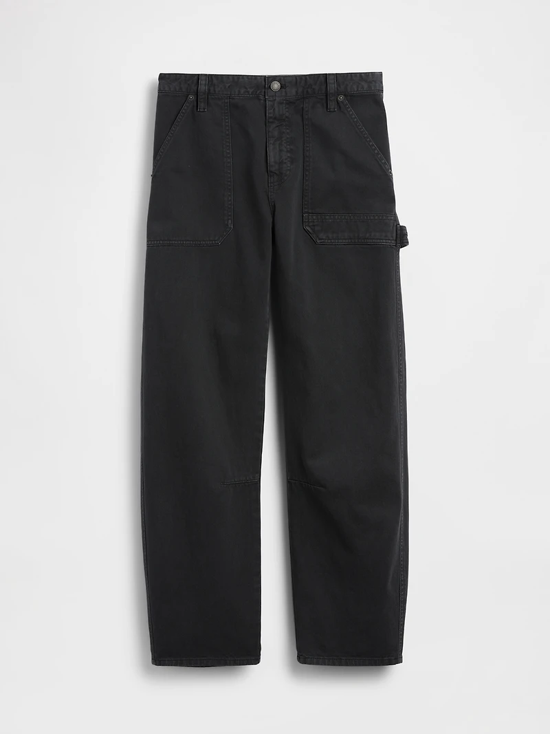 Mid Rise Slim Barrel Utility Pants