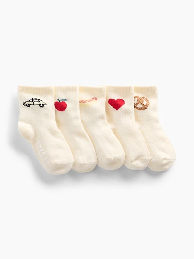 Baby & Toddler NYC Graphic Crew Socks (5-Pack)