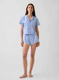Poplin Stripe Crop PJ Shirt