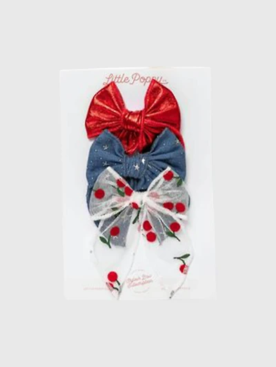 The Cherry Bow Clip Set