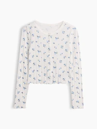 Kids Pointelle Rib Cardigan