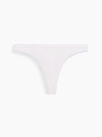 MadeSoft Organic Stretch Cotton Lace-Trim Thong