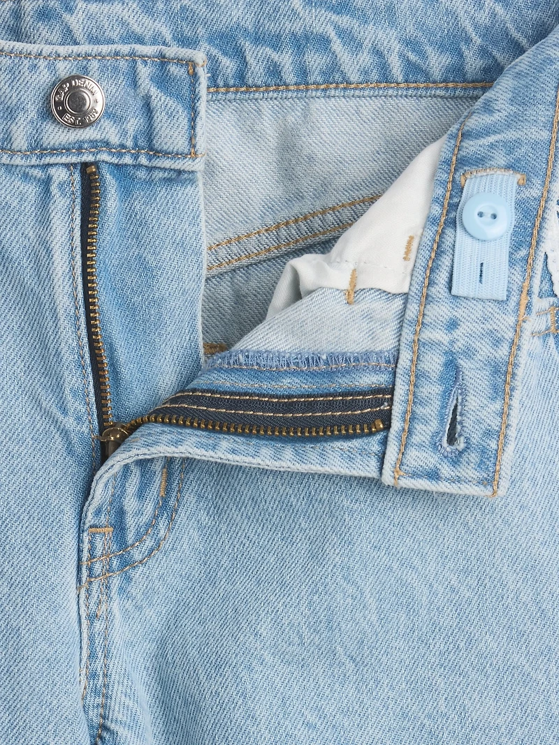 Kids Low Rise Lace-Trim Baggy Jeans