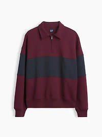 Heavyweight Oversized Stripe Half-Zip Pullover