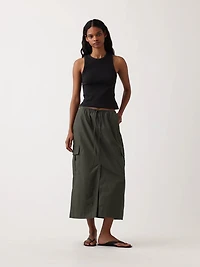 Poplin Easy Cargo Maxi Skirt