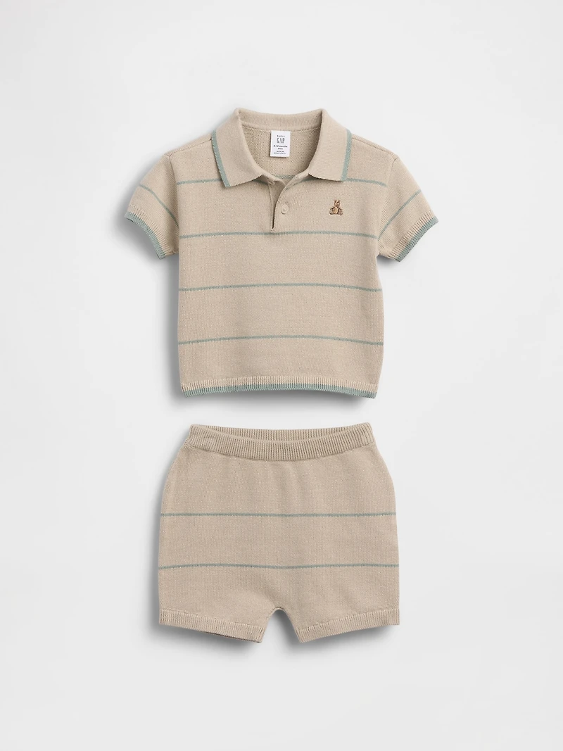 Baby Sweater Polo Stripe Outfit Set