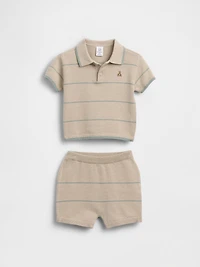 Baby Sweater Polo Stripe Outfit Set