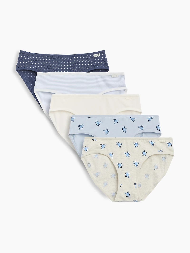 Kids Organic Stretch Cotton Bikini Briefs (-Pack