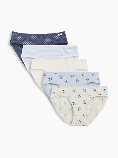 Kids Organic Stretch Cotton Bikini Briefs (-Pack