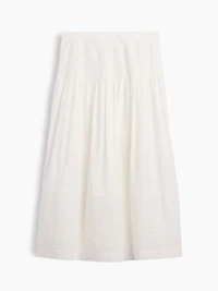 Poplin Pintuck Maxi Skirt