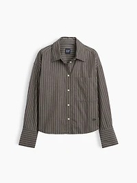 Organic Cotton Poplin Oversized Crop Shirt