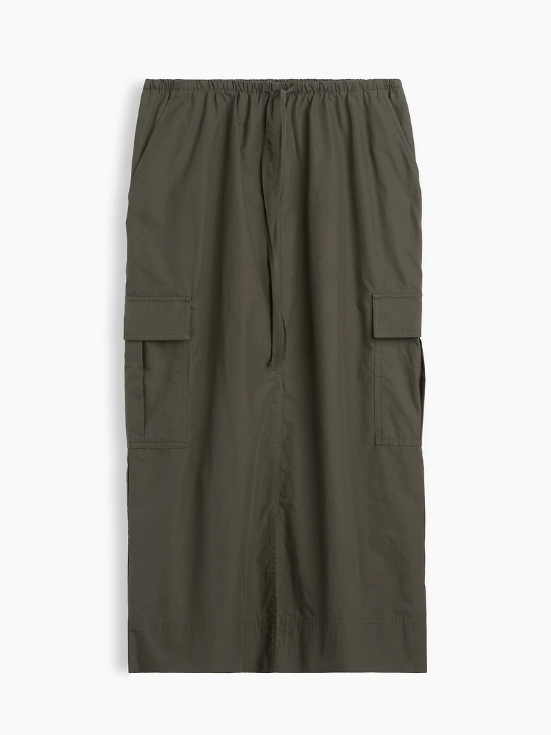 Poplin Easy Cargo Maxi Skirt