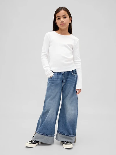 Kids Low Rise Easy Wide-Leg Baggy Jeans