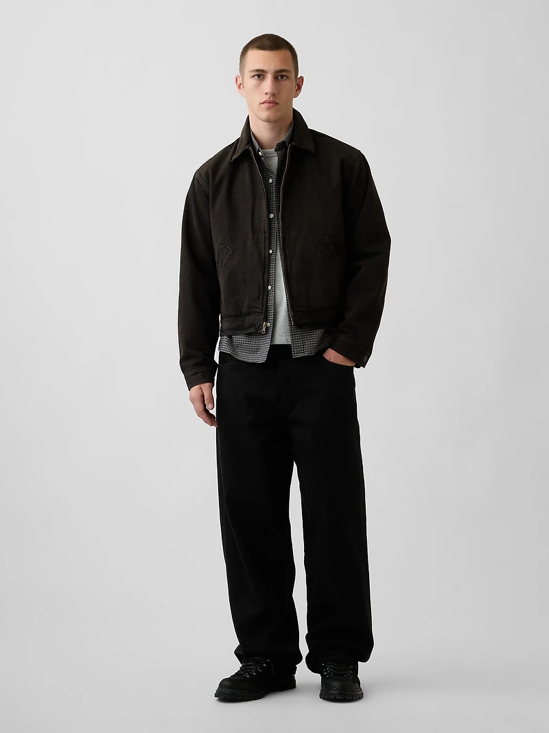 Relaxed Crop Straight-Hem Oxford Shirt