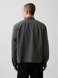 Relaxed Crop Straight-Hem Oxford Shirt