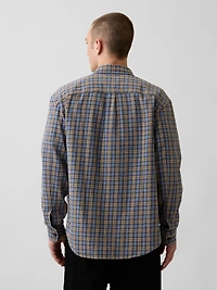 Sunwashed Twill Relaxed Plaid Shirt
