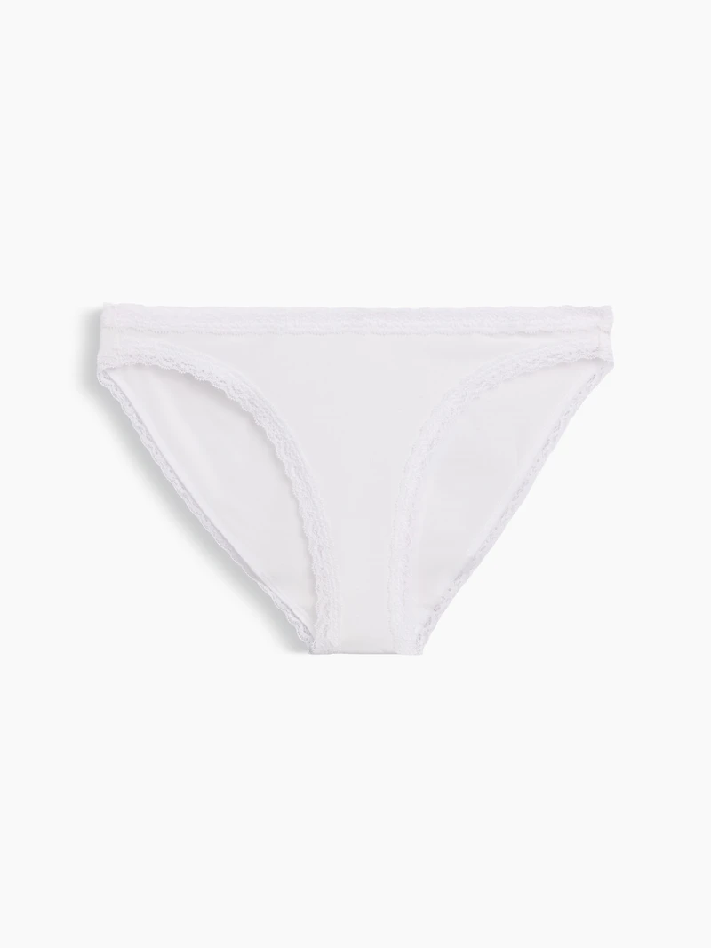 MadeSoft Organic Stretch Cotton Lace-Trim Bikini