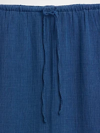 Cotton Gauze Denim Tiered Easy Maxi Skirt
