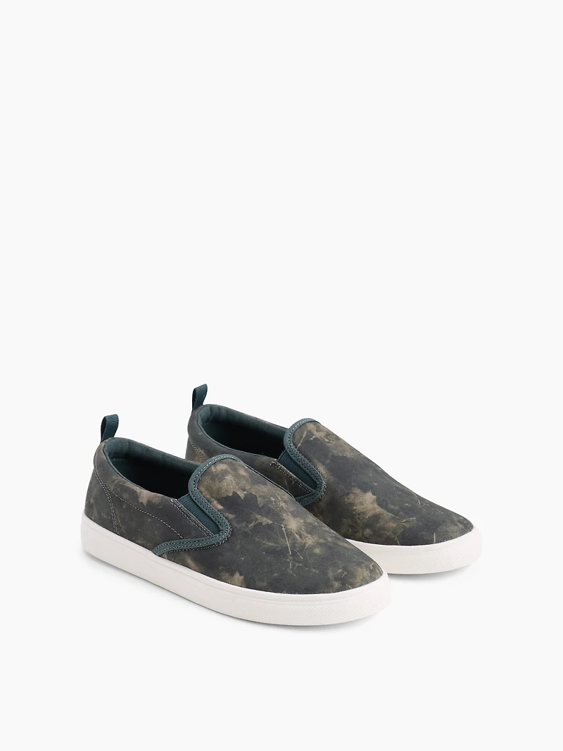 Kids Canvas Camo Slip-On Sneakers