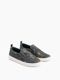 Kids Canvas Camo Slip-On Sneakers