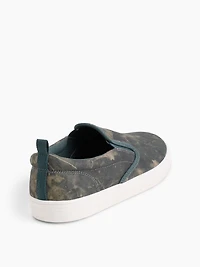 Kids Canvas Camo Slip-On Sneakers