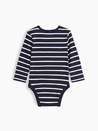 Baby First Favorites Organic Cotton Stripe Henley Bodysuit