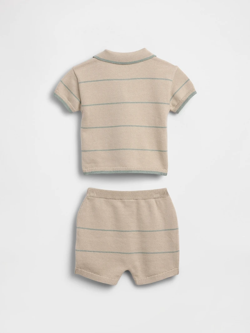 Baby Sweater Polo Stripe Outfit Set