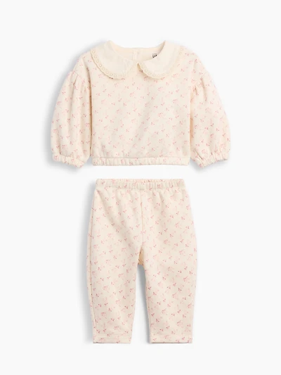 Baby VintageSoft Lace-Collar Sweat Set