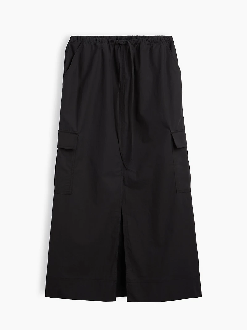 Poplin Easy Cargo Maxi Skirt