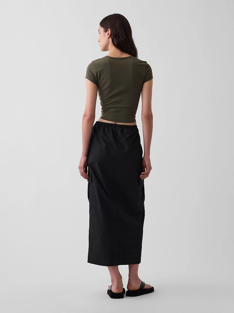 Poplin Easy Cargo Maxi Skirt