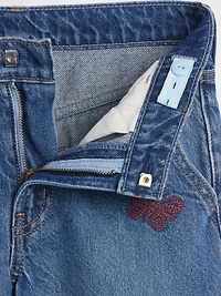 Kids Low Rise Embroidered Baggy Jeans