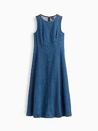 Seamed Denim Maxi Dress