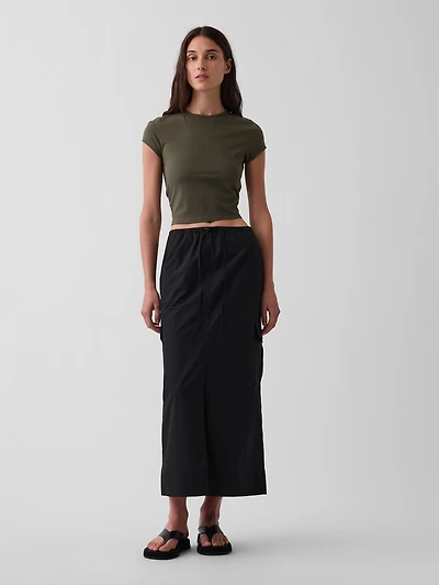 Poplin Easy Cargo Maxi Skirt
