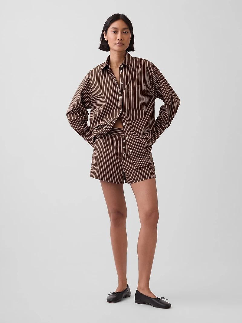 Organic Cotton Poplin Stripe Boxer Shorts