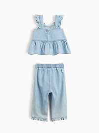 Baby Denim Ruffle Outfit Set
