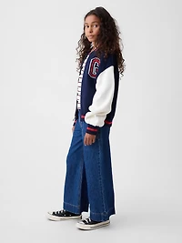 Kids High Rise Stride Wide-Leg Ankle Jeans