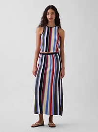 100% Cotton Stripe Halter Sweater Tank