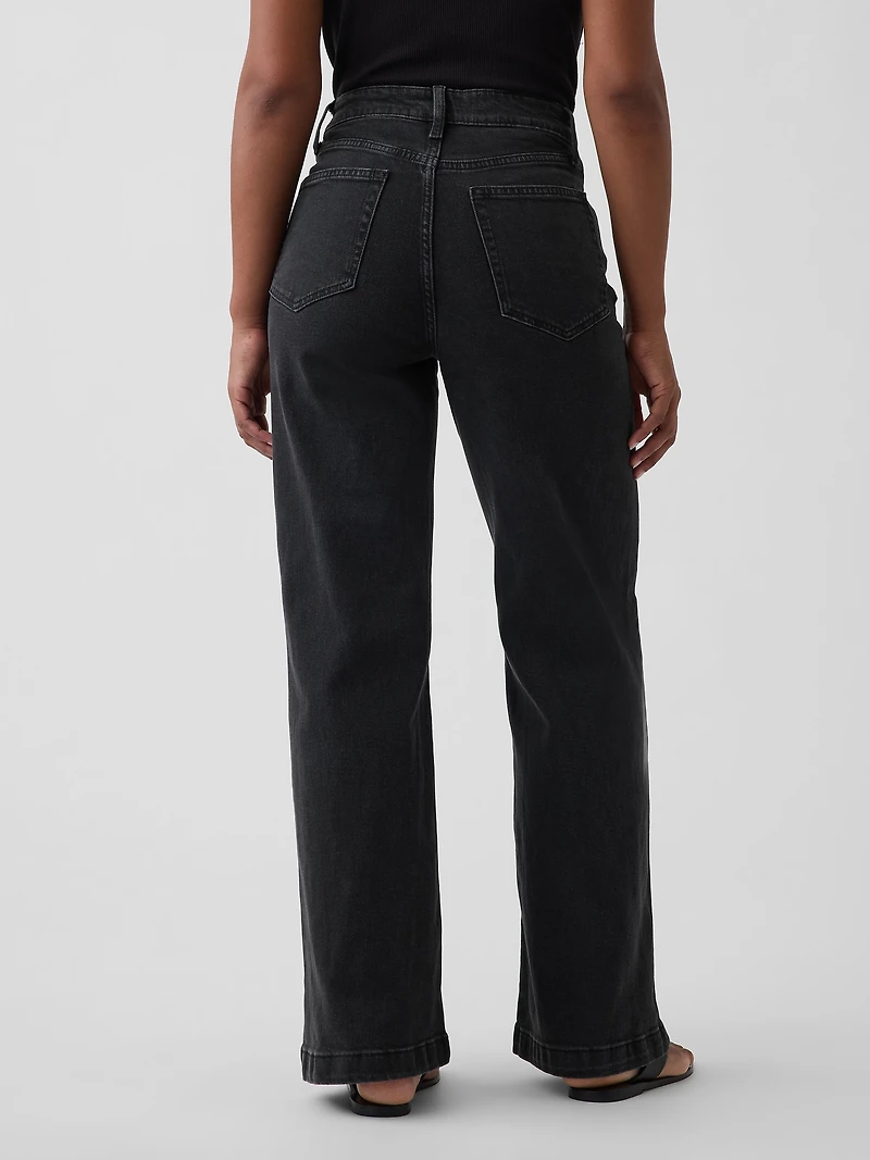 Curvy High Rise Stride Wide-Leg Jeans