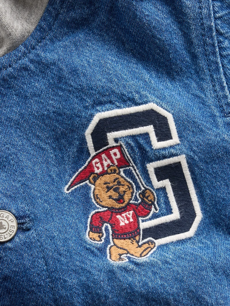 Baby & Toddler Denim Varsity Bomber Jacket