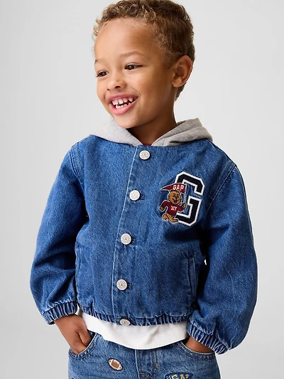 Baby & Toddler Denim Varsity Bomber Jacket