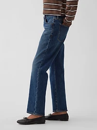 Mid Rise Relaxed Flare Crop Jeans