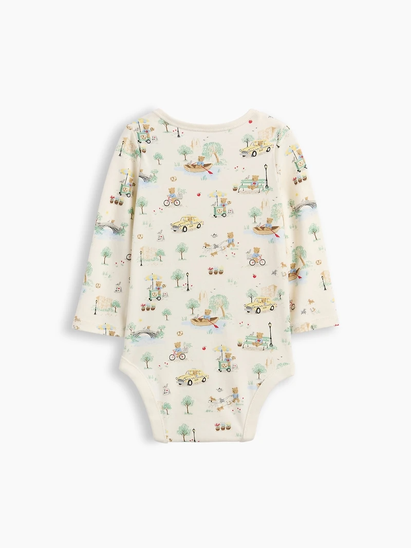 Baby First Favorites Organic Cotton Brannan Bear Toile Bodysuit